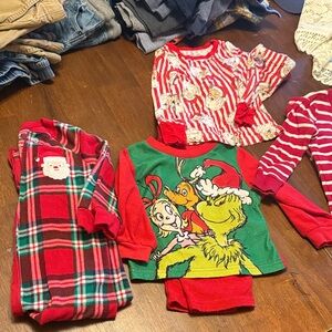 Carter's Red and Green Plaid Kids Pajama Set